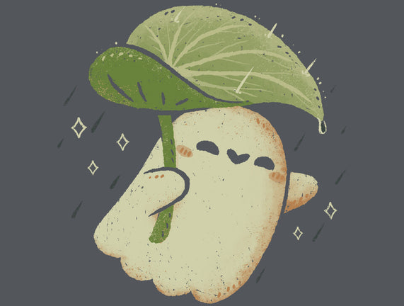 Cute Ghost With Leaf Umbrella