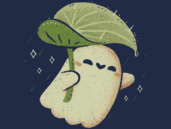 Cute Ghost With Leaf Umbrella