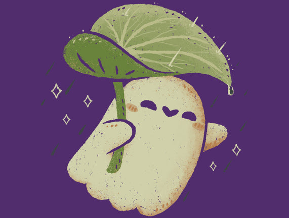 Cute Ghost With Leaf Umbrella
