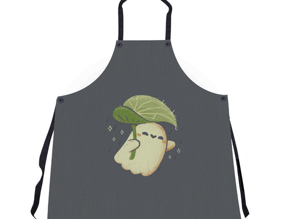 Cute Ghost With Leaf Umbrella