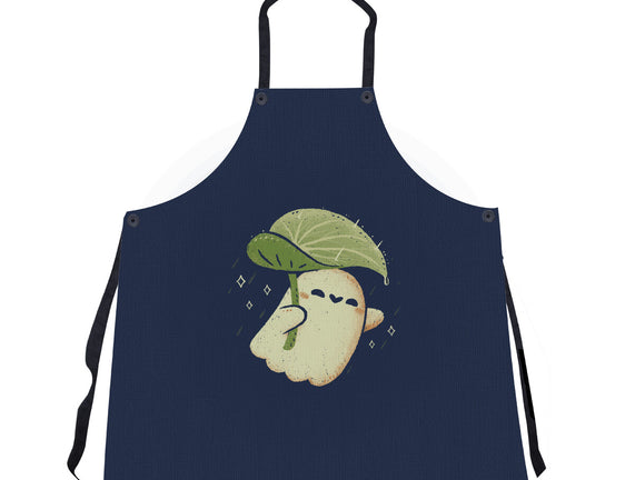 Cute Ghost With Leaf Umbrella