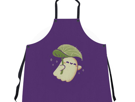 Cute Ghost With Leaf Umbrella