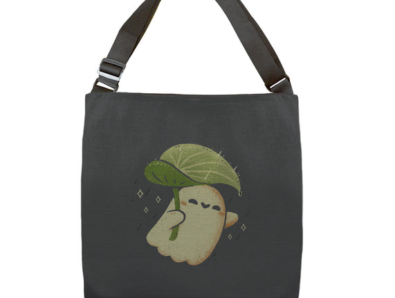 Cute Ghost With Leaf Umbrella