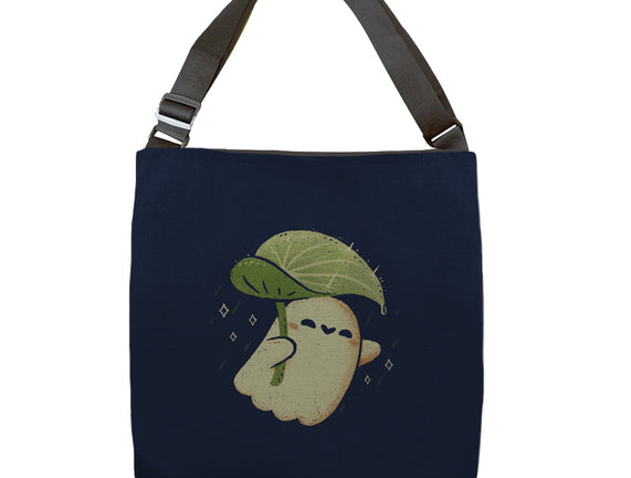 Cute Ghost With Leaf Umbrella
