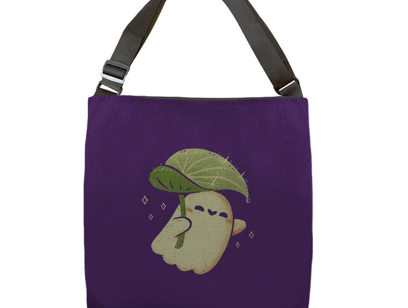 Cute Ghost With Leaf Umbrella