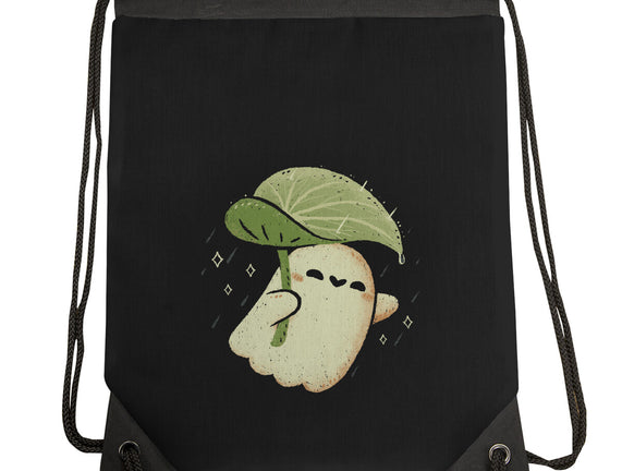Cute Ghost With Leaf Umbrella