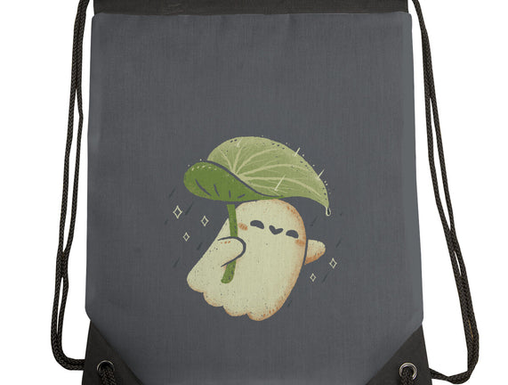 Cute Ghost With Leaf Umbrella