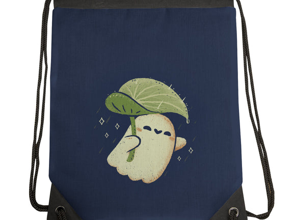 Cute Ghost With Leaf Umbrella