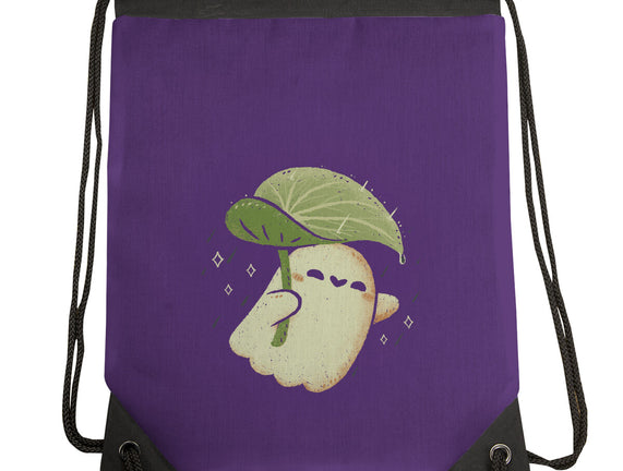 Cute Ghost With Leaf Umbrella