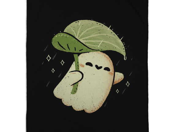 Cute Ghost With Leaf Umbrella