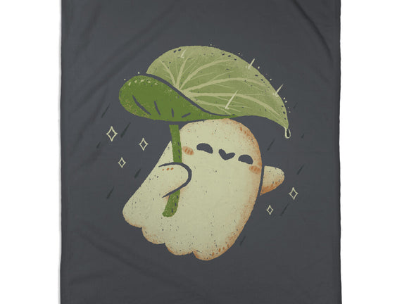 Cute Ghost With Leaf Umbrella