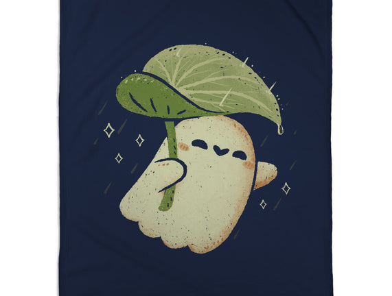 Cute Ghost With Leaf Umbrella