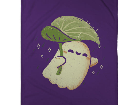 Cute Ghost With Leaf Umbrella