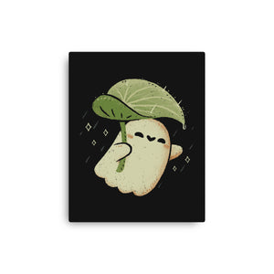 Cute Ghost With Leaf Umbrella