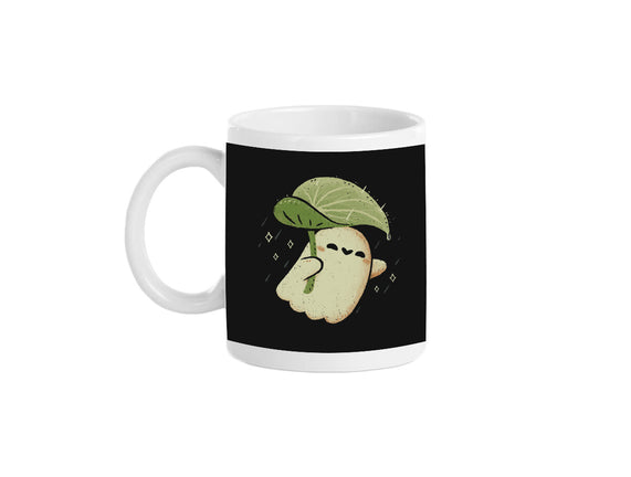 Cute Ghost With Leaf Umbrella