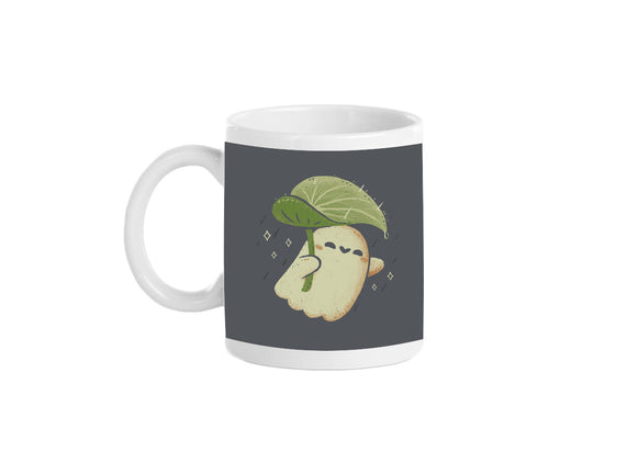 Cute Ghost With Leaf Umbrella