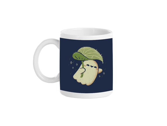Cute Ghost With Leaf Umbrella