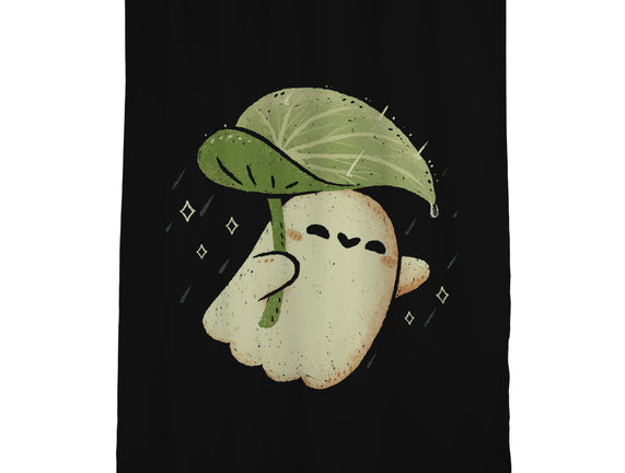 Cute Ghost With Leaf Umbrella