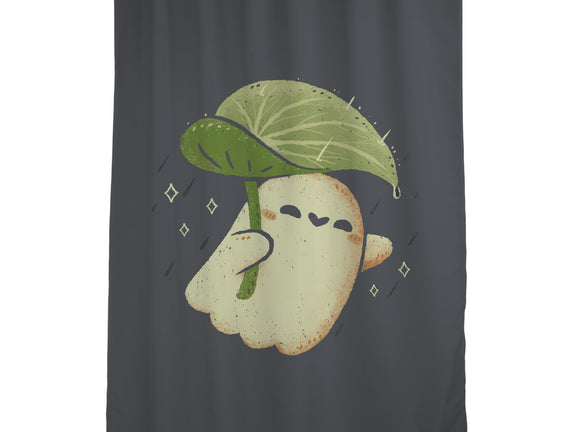 Cute Ghost With Leaf Umbrella