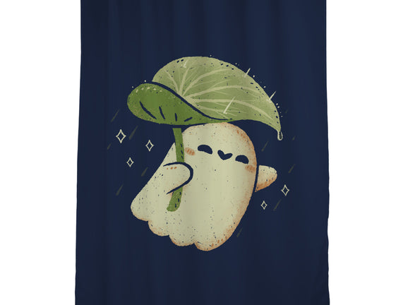 Cute Ghost With Leaf Umbrella