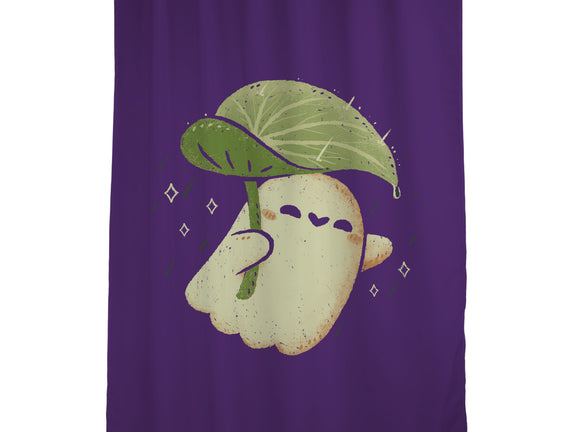Cute Ghost With Leaf Umbrella