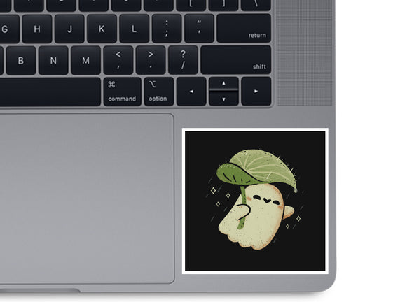 Cute Ghost With Leaf Umbrella