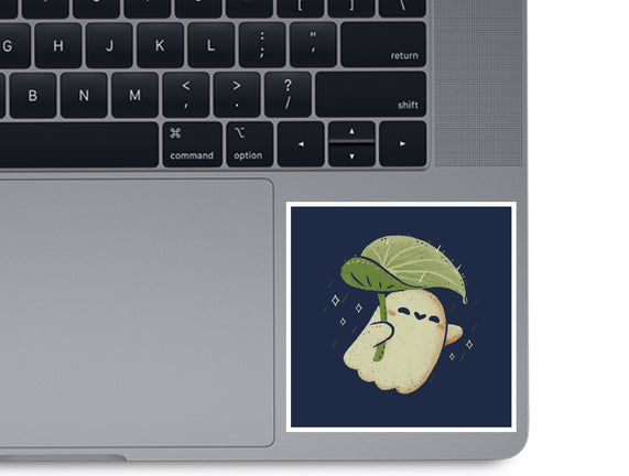Cute Ghost With Leaf Umbrella