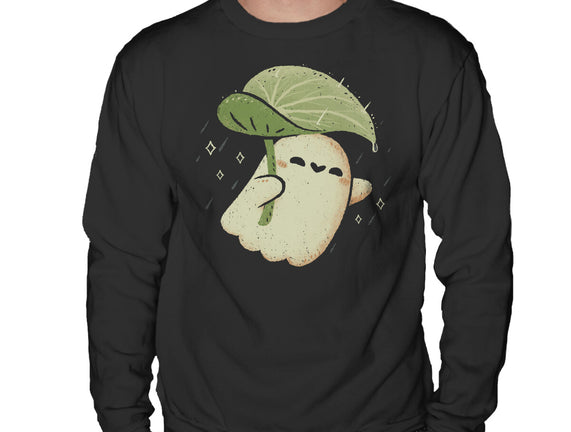 Cute Ghost With Leaf Umbrella