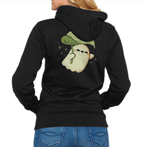 Cute Ghost With Leaf Umbrella