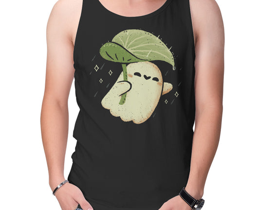 Cute Ghost With Leaf Umbrella