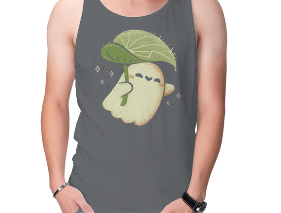 Cute Ghost With Leaf Umbrella