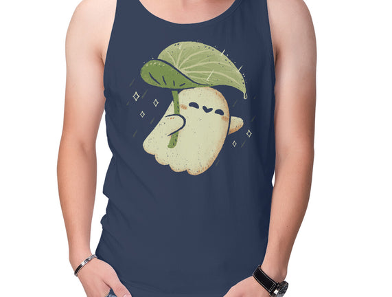 Cute Ghost With Leaf Umbrella