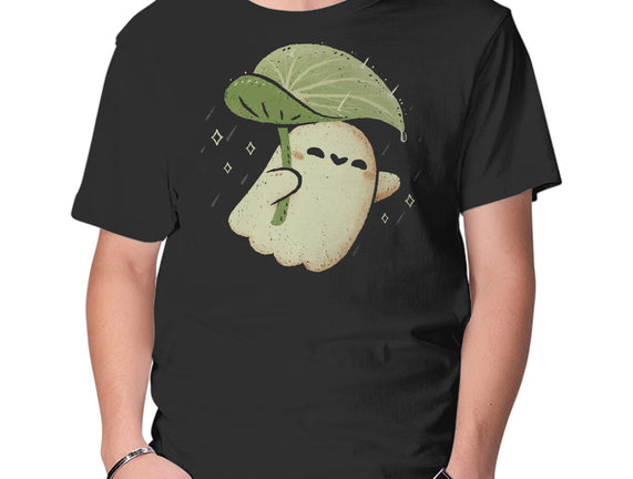 Cute Ghost With Leaf Umbrella