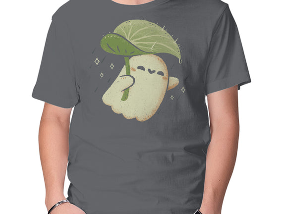 Cute Ghost With Leaf Umbrella