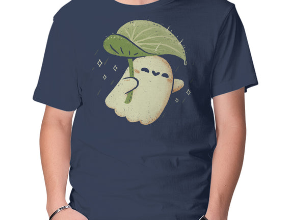 Cute Ghost With Leaf Umbrella