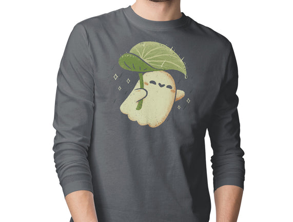 Cute Ghost With Leaf Umbrella