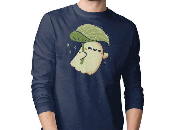 Cute Ghost With Leaf Umbrella
