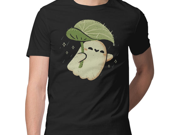 Cute Ghost With Leaf Umbrella
