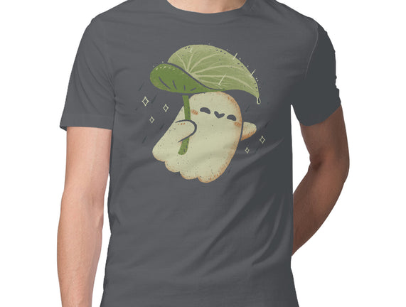 Cute Ghost With Leaf Umbrella