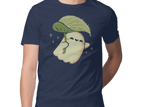 Cute Ghost With Leaf Umbrella