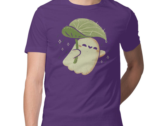 Cute Ghost With Leaf Umbrella