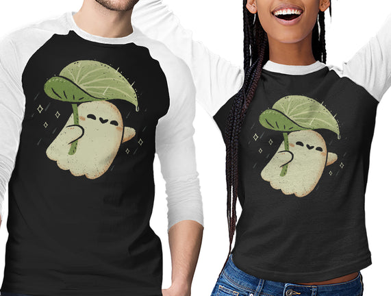 Cute Ghost With Leaf Umbrella