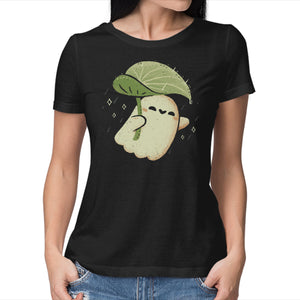 Cute Ghost With Leaf Umbrella