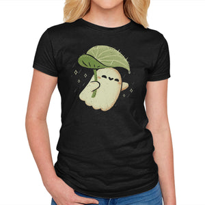 Cute Ghost With Leaf Umbrella