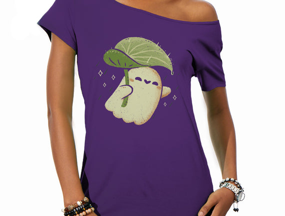 Cute Ghost With Leaf Umbrella