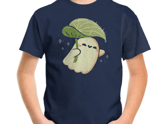 Cute Ghost With Leaf Umbrella