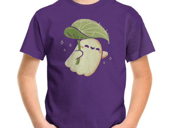 Cute Ghost With Leaf Umbrella