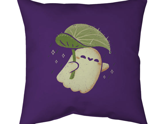 Cute Ghost With Leaf Umbrella