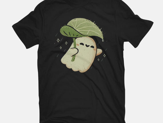 Cute Ghost With Leaf Umbrella