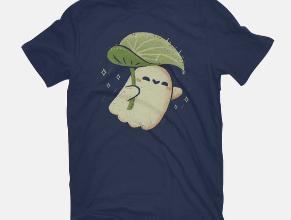 Cute Ghost With Leaf Umbrella